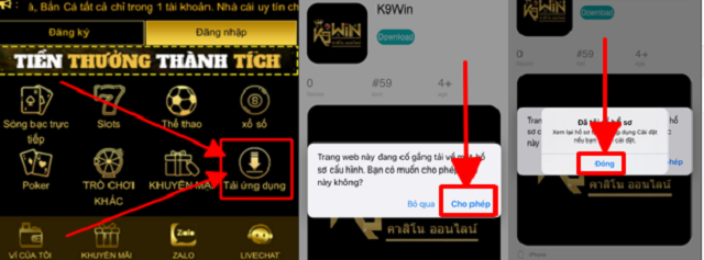 Các bước tải app K9Win rất đơn giản, dễ dàng